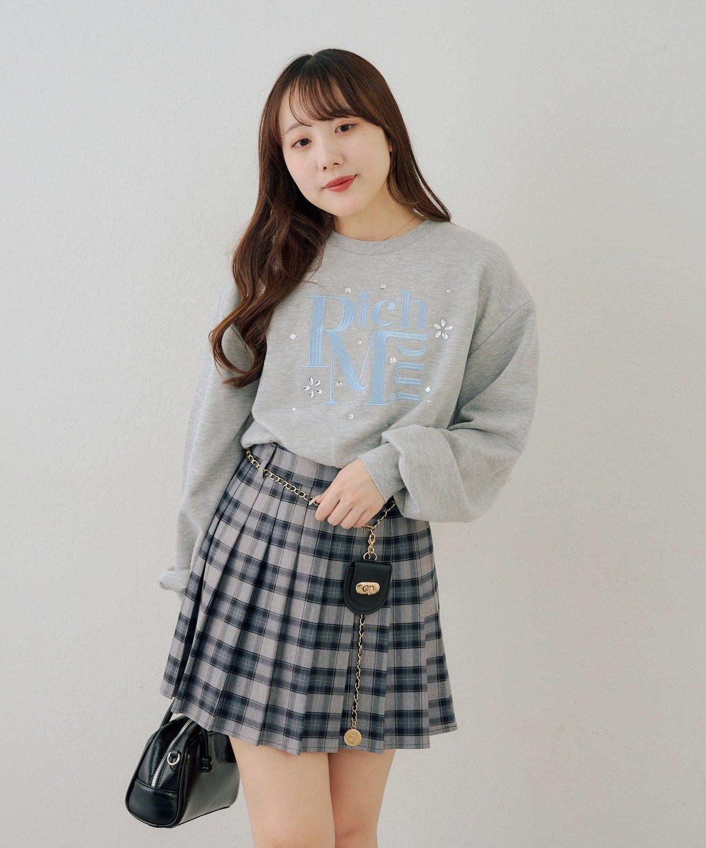 閃亮Logo拼款套頭衛衣