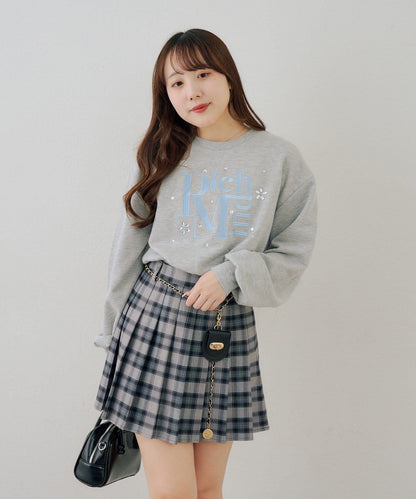 閃亮Logo拼款套頭衛衣