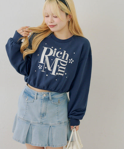 閃亮Logo拼款套頭衛衣