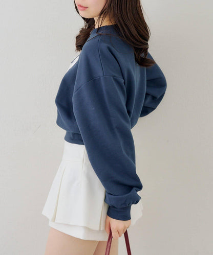 閃亮Logo拼款套頭衛衣