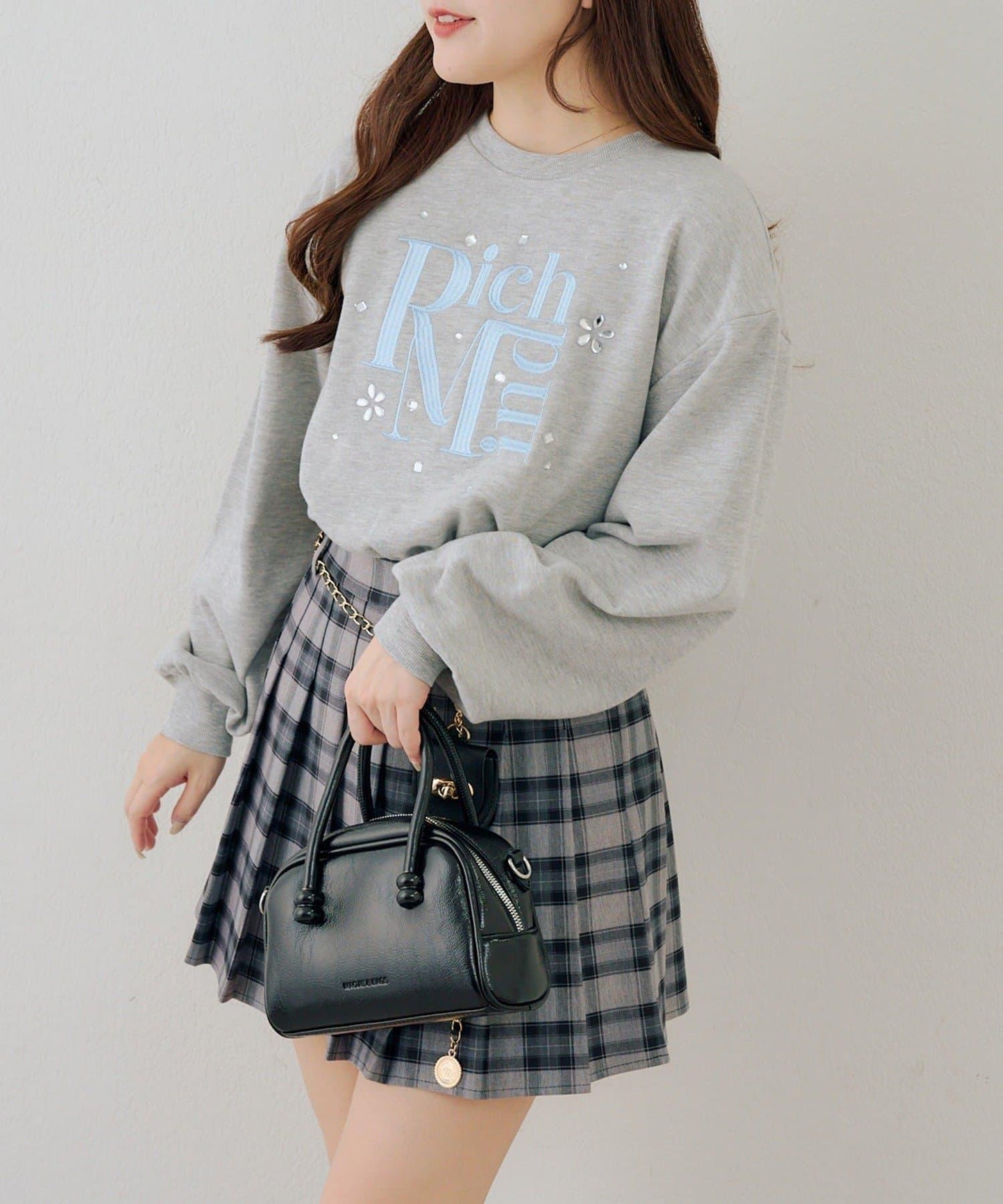 閃亮Logo拼款套頭衛衣