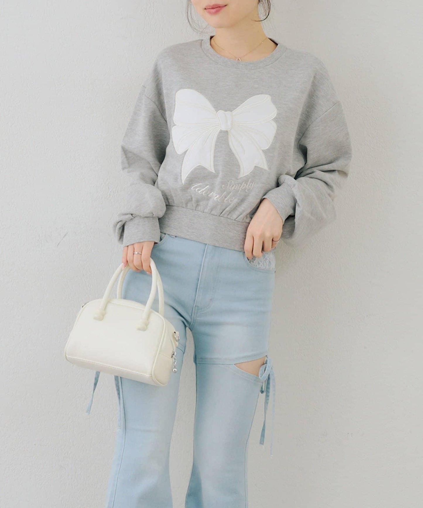 閃亮Logo拼款套頭衛衣