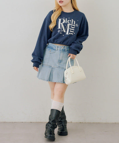 閃亮Logo拼款套頭衛衣