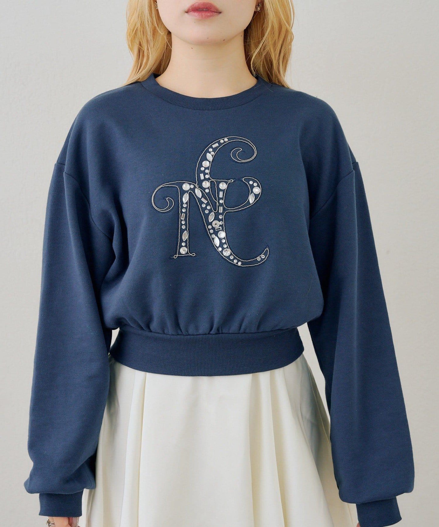 閃亮Logo拼款套頭衛衣