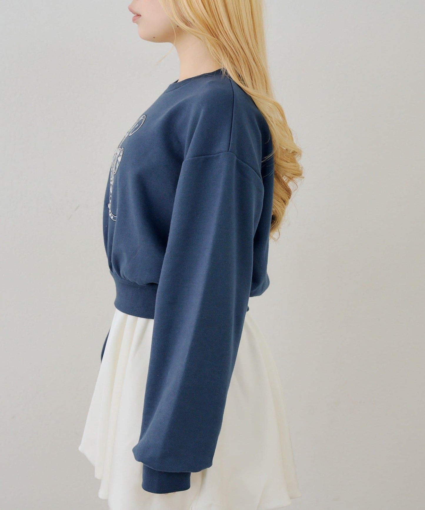 閃亮Logo拼款套頭衛衣