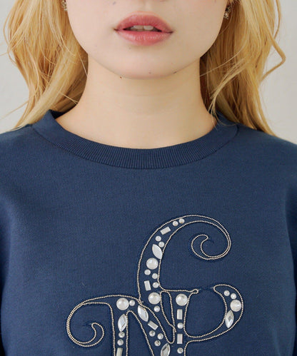 閃亮Logo拼款套頭衛衣