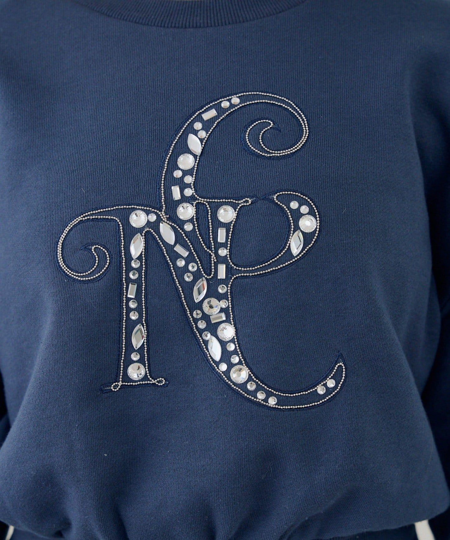 閃亮Logo拼款套頭衛衣