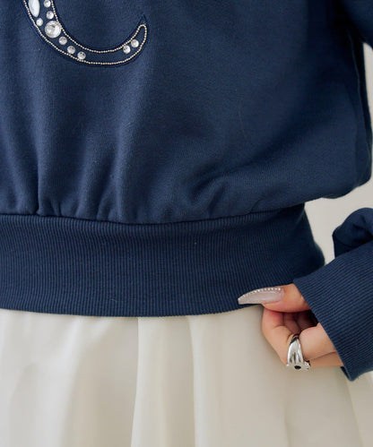 閃亮Logo拼款套頭衛衣