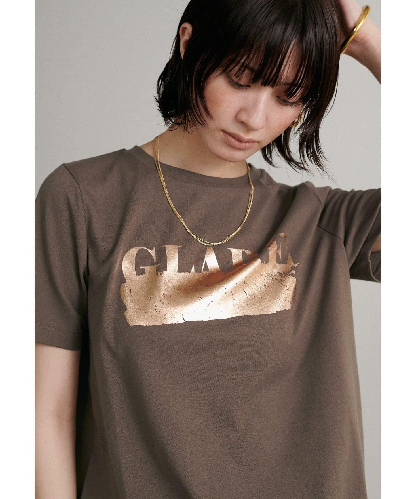 LARUTA 防汗漬 箔印Logo T恤