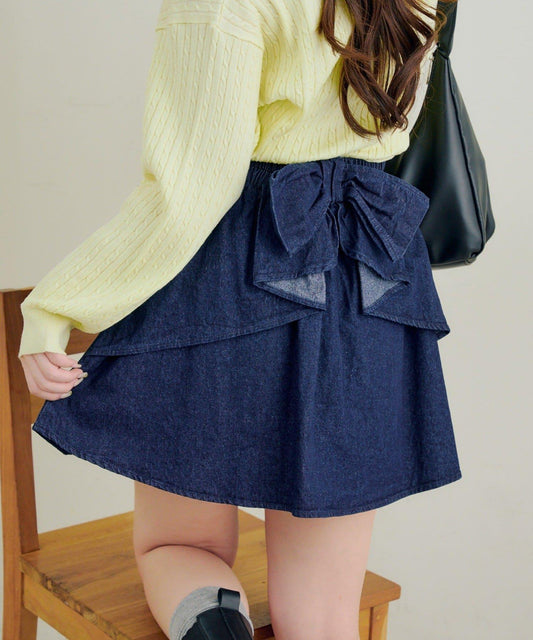 RMAF 後背BACK蝴蝶結設計 迷你半身裙