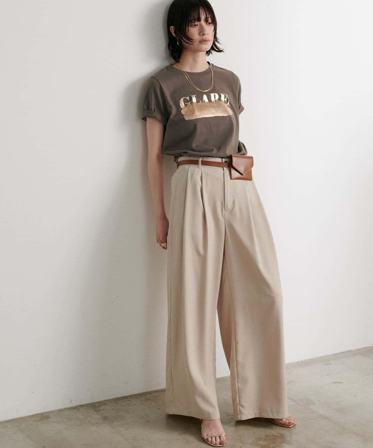 LARUTA 防汗漬 箔印Logo T恤