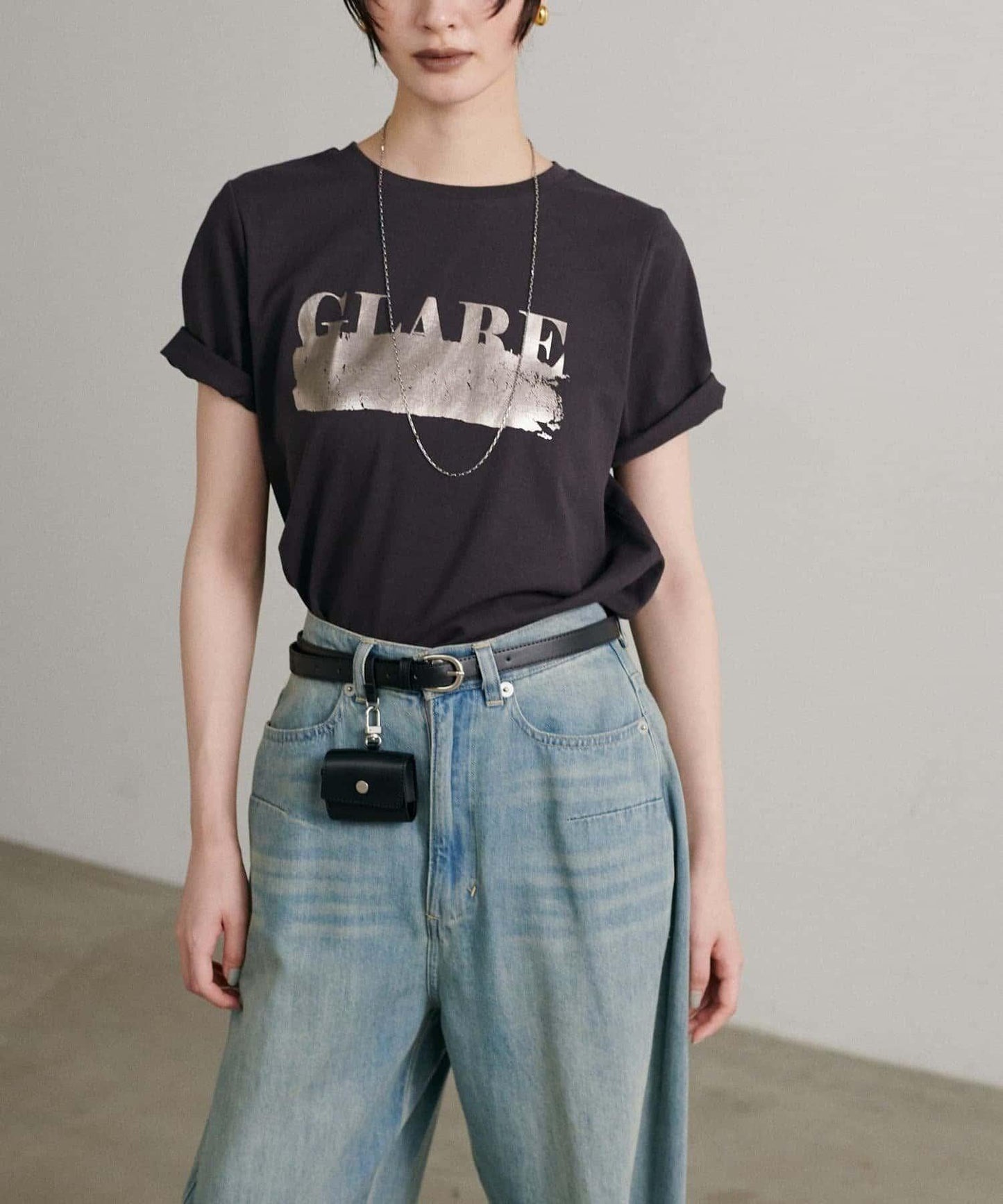 LARUTA 防汗漬 箔印Logo T恤