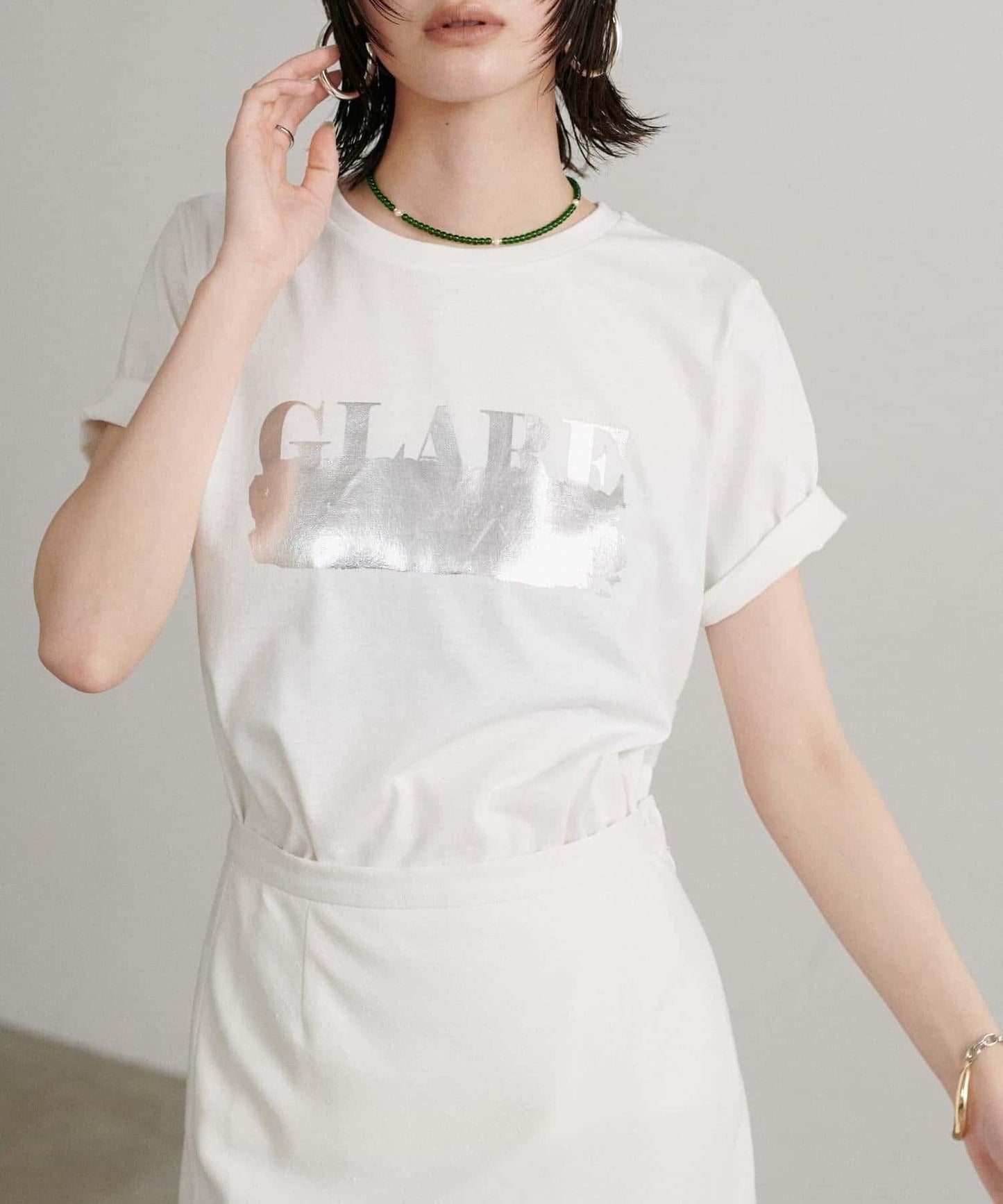 LARUTA 防汗漬 箔印Logo T恤