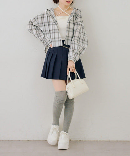 RMAF 格紋連帽蕾絲裝飾 襯衫