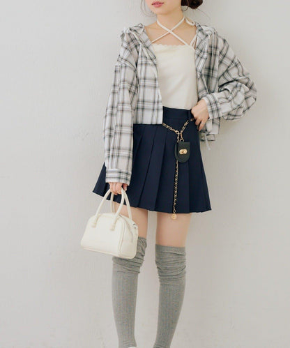 RMAF 格紋連帽蕾絲裝飾 襯衫