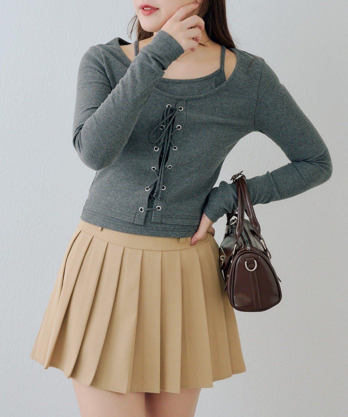 RMAF 繫帶拼接長袖T恤