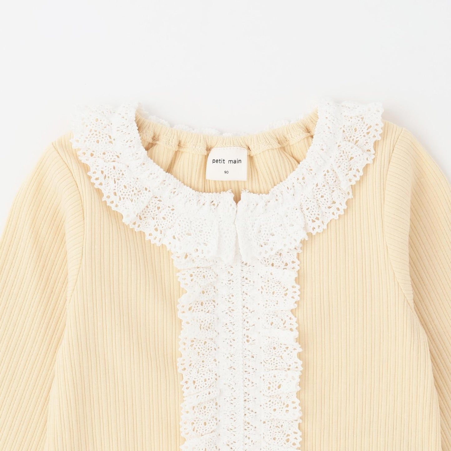 蕾絲荷葉邊羅紋長袖T恤