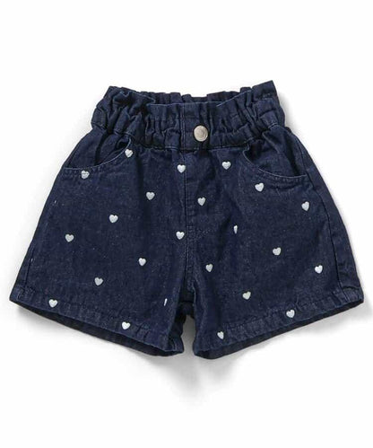 心形花朵刺繡短褲