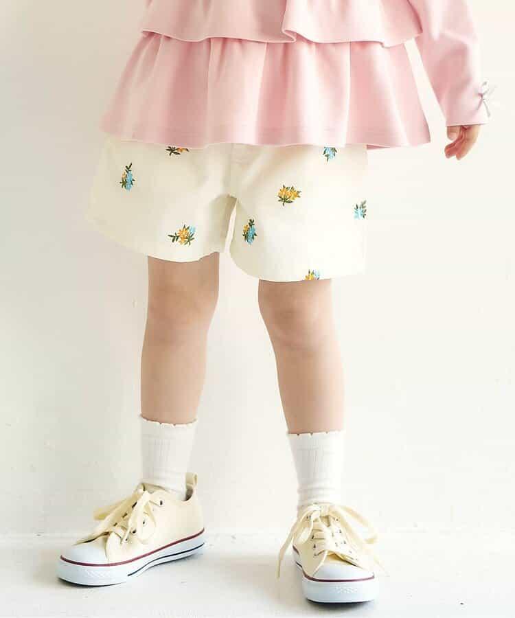 心形花朵刺繡短褲