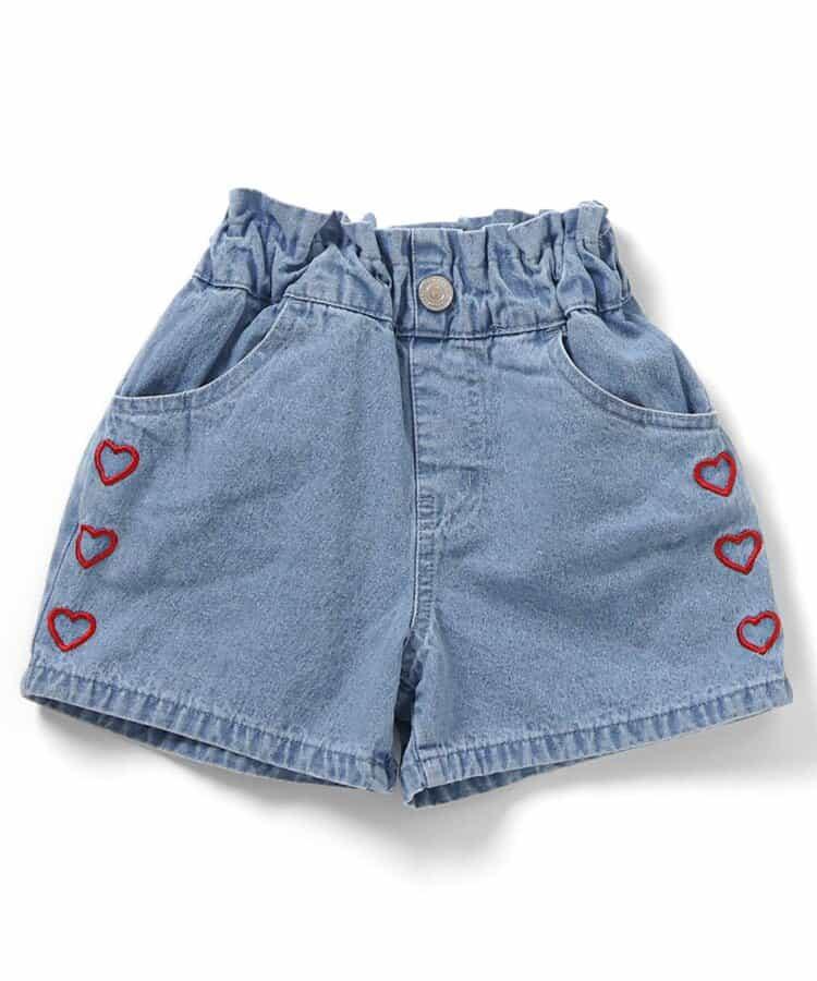 心形花朵刺繡短褲