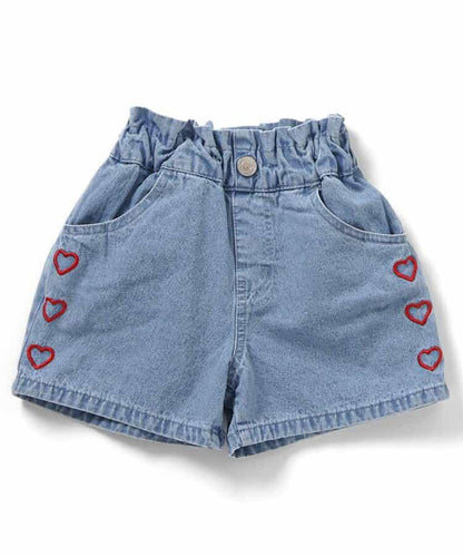 心形花朵刺繡短褲