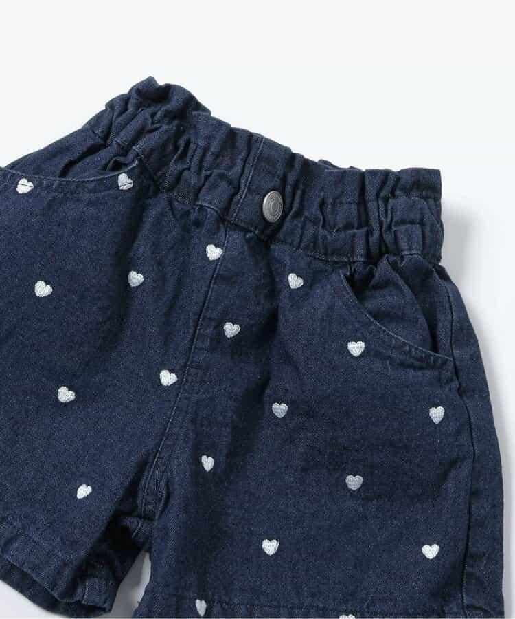 心形花朵刺繡短褲