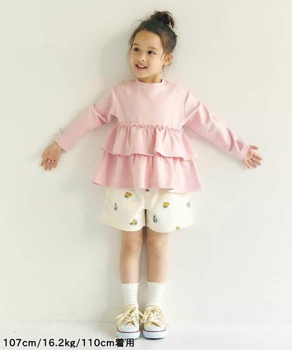 心形花朵刺繡短褲