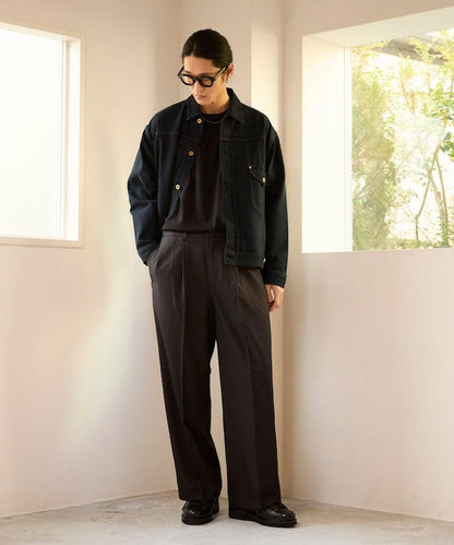 寬直筒版型 單褶 西裝褲