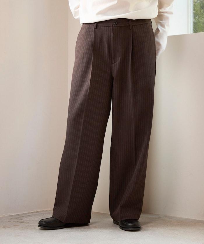 寬直筒版型 單褶 西裝褲