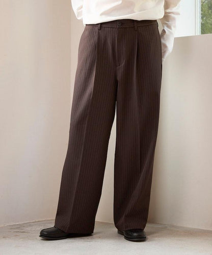 寬直筒版型 單褶 西裝褲