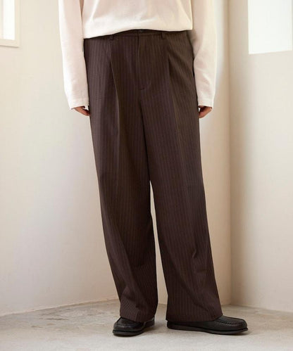 寬直筒版型 單褶 西裝褲