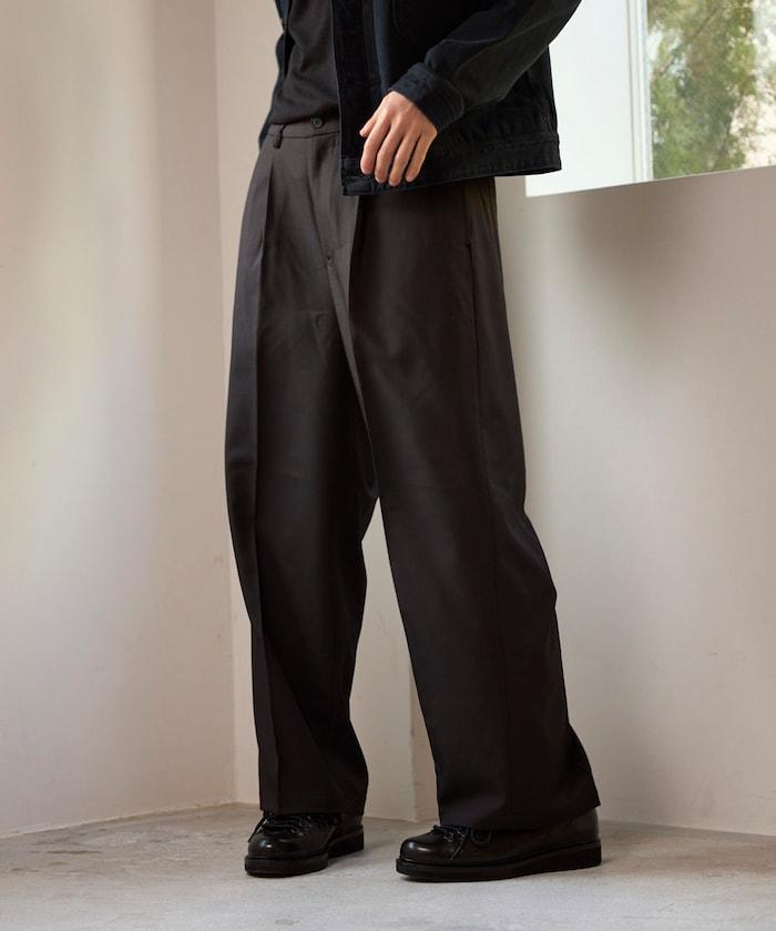 寬直筒版型 單褶 西裝褲