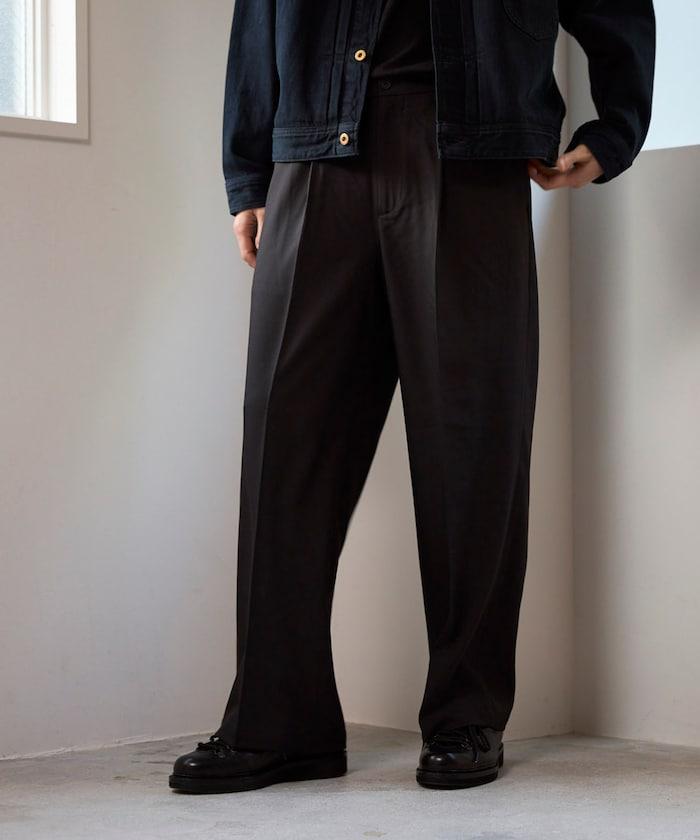 寬直筒版型 單褶 西裝褲