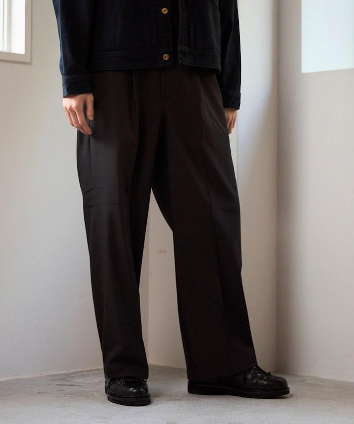 寬直筒版型 單褶 西裝褲