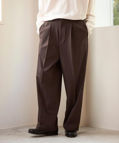 寬直筒版型 單褶 西裝褲