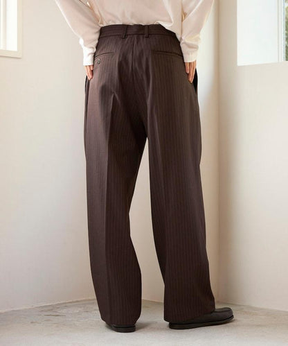 寬直筒版型 單褶 西裝褲