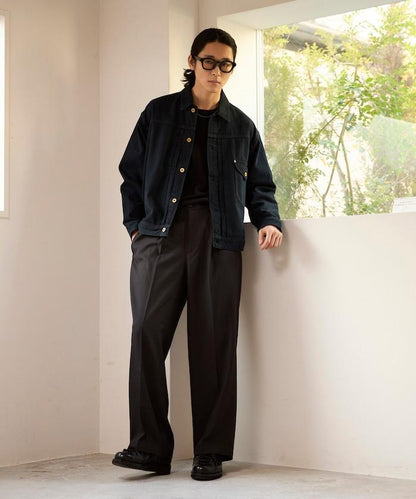 寬直筒版型 單褶 西裝褲