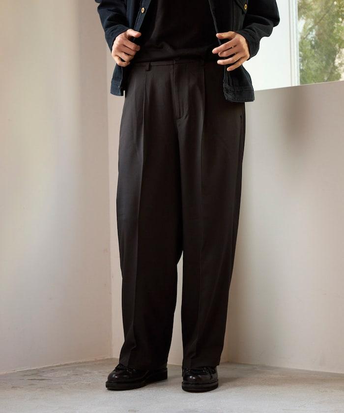 寬直筒版型 單褶 西裝褲