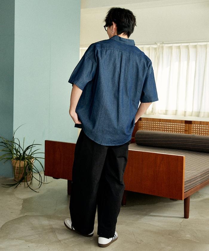 專屬款 單點裝飾 丹寧 短袖襯衫