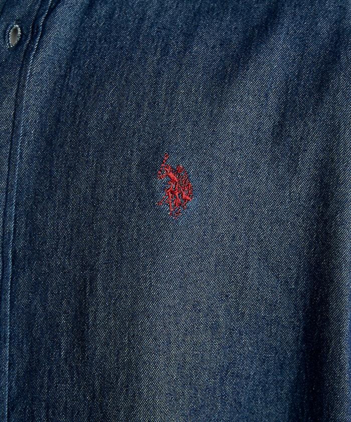 專屬款 單點裝飾 丹寧 短袖襯衫