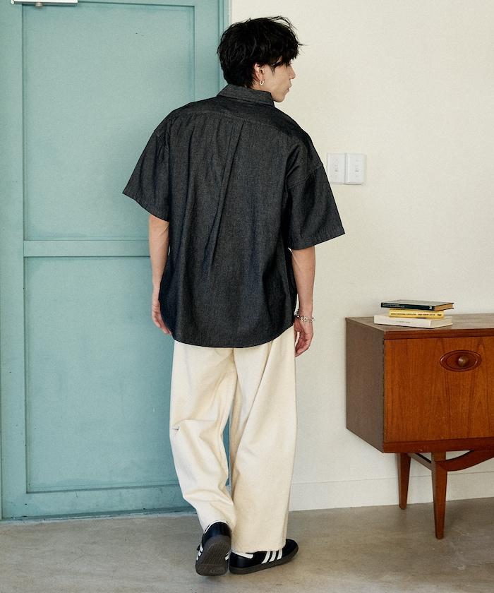 專屬款 單點裝飾 丹寧 短袖襯衫