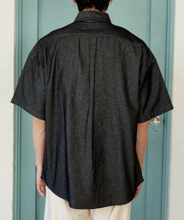 專屬款 單點裝飾 丹寧 短袖襯衫