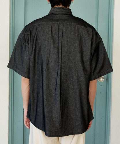 專屬款 單點裝飾 丹寧 短袖襯衫