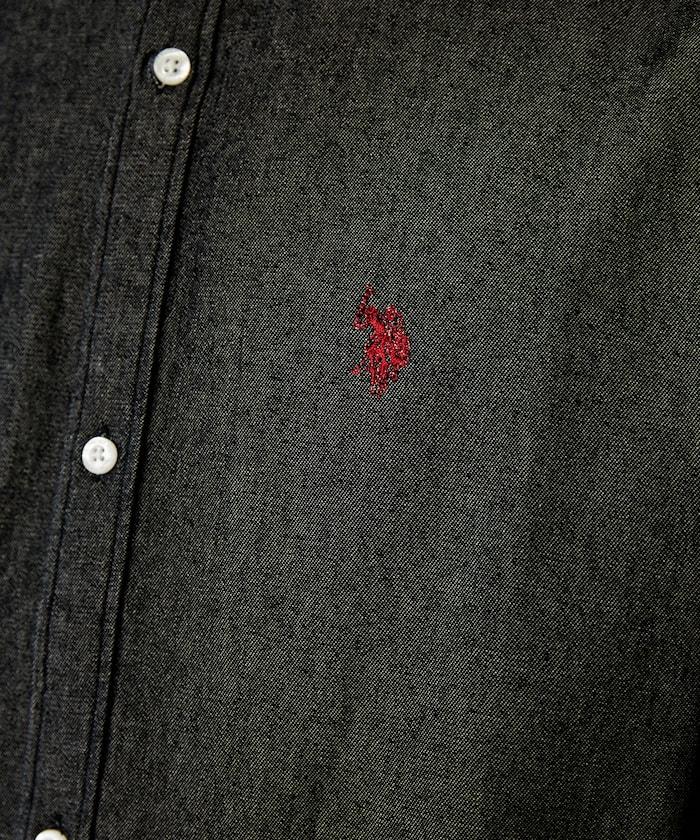 專屬款 單點裝飾 丹寧 短袖襯衫