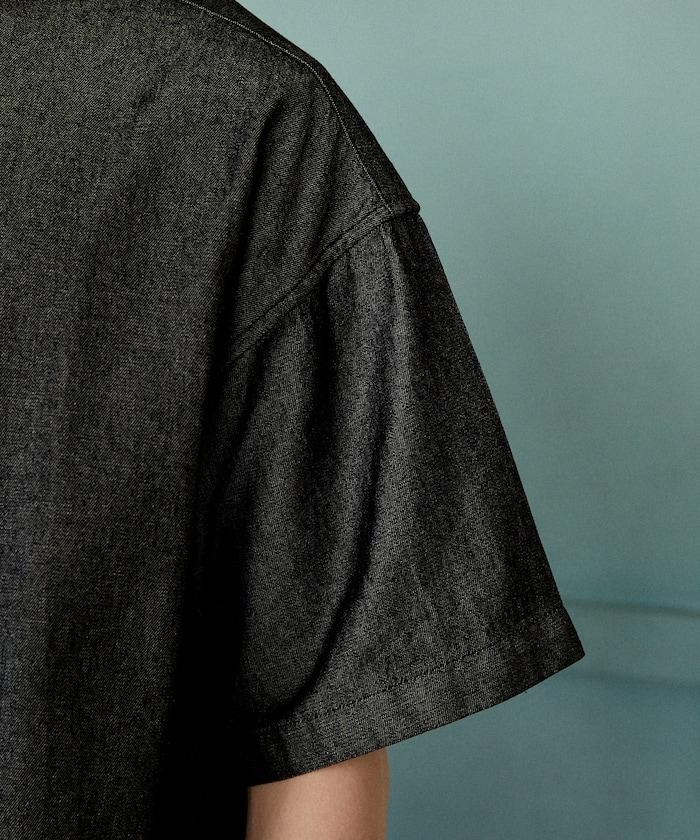 專屬款 單點裝飾 丹寧 短袖襯衫