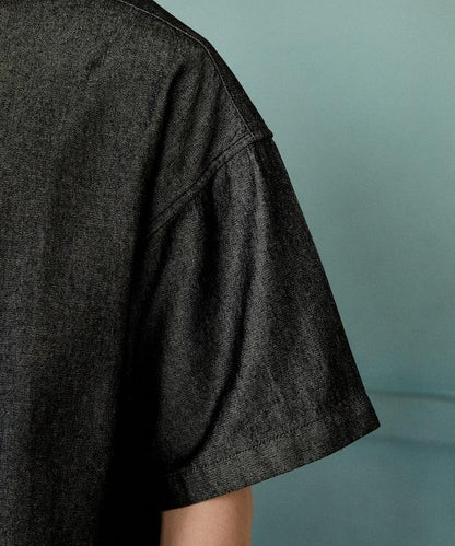 專屬款 單點裝飾 丹寧 短袖襯衫