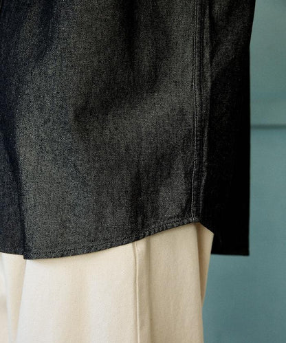 專屬款 單點裝飾 丹寧 短袖襯衫