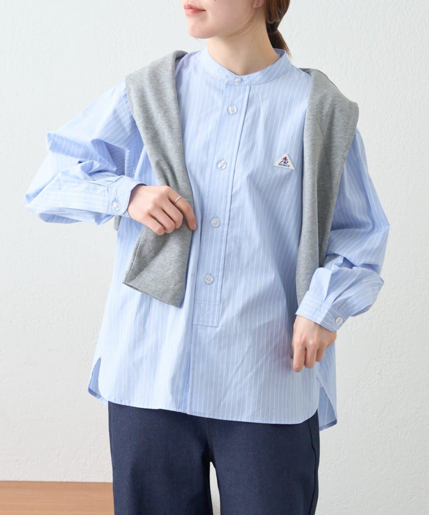 GEVACO 立領長袖男女同款襯衫