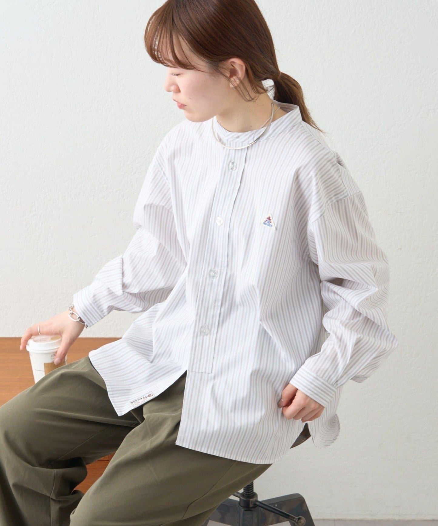 GEVACO 立領長袖男女同款襯衫