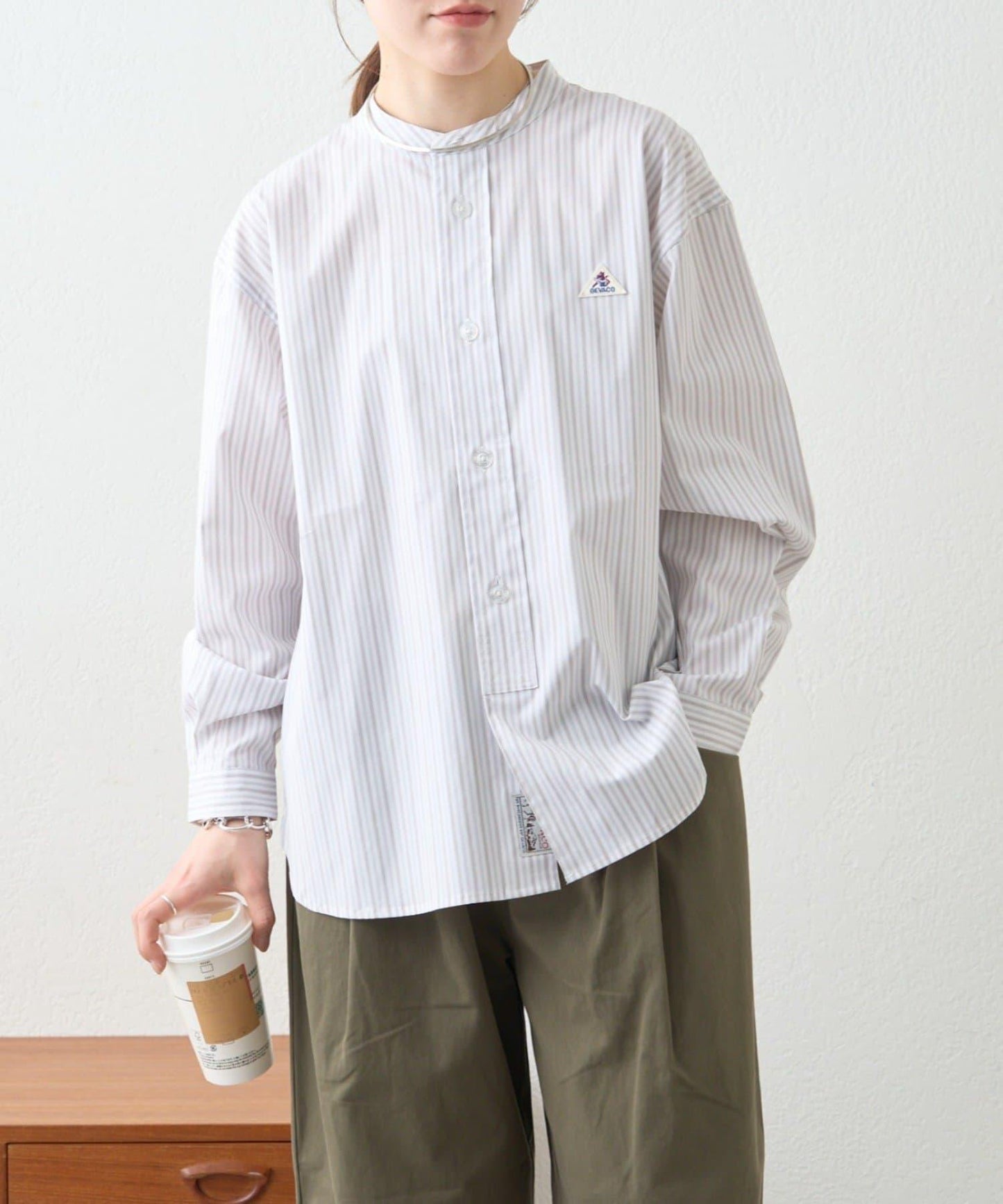 GEVACO 立領長袖男女同款襯衫